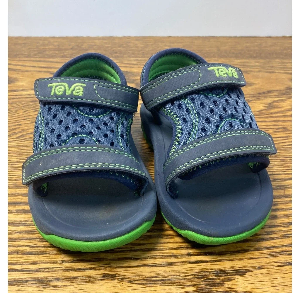 Teva Psyclone 4 Toddler 5 Navy Blue Lime Green Sport Sandals 1019538T